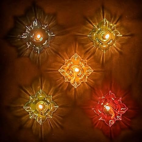 3D Reusable Reflective Shadow Colourful Diya