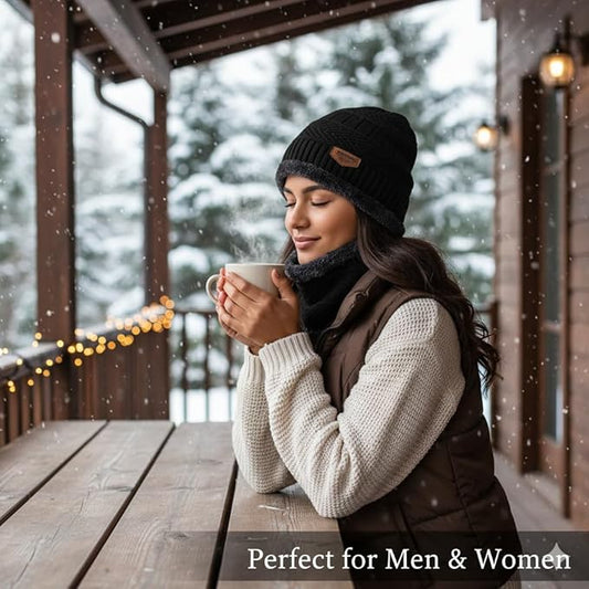 Unisex Woolen Cap Set