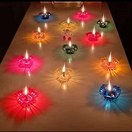 3D Reusable Reflective Shadow Colourful Diya