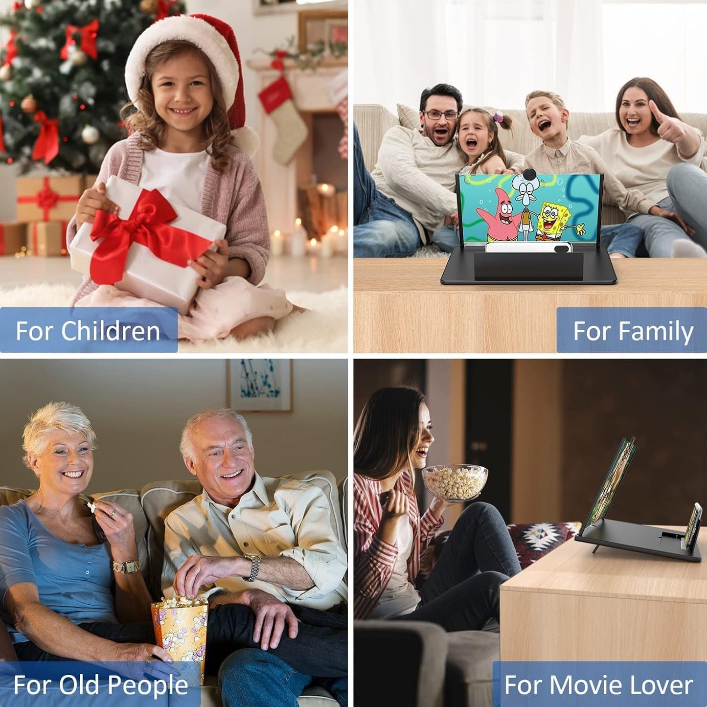 Portable 12X View F3 Screen Expander 3D Magnifier for Mobiles